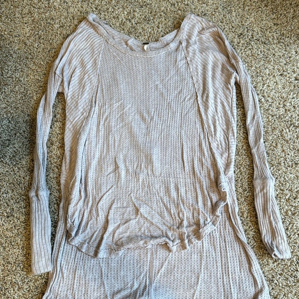 Free people lavender waffle knitt top, size small